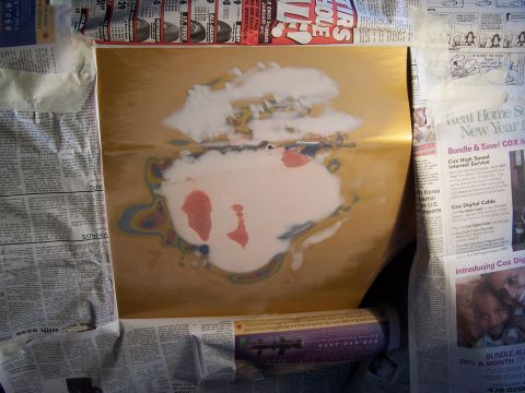 1973 Ford Ranchero - Pre-primer shot of finished dent site. Bondo and glazing putty applied.