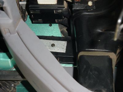 1995 Ford Bronco - Brackets installed inside dash. Looking through the glovebox.