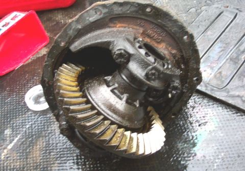 1975 Ford F-150 - This is a close-up view of the differential gears, showing the meshing teeth and the housing.