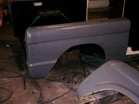 1967 Ford Bronco - Just finished putting the first coat of gray on the outside.