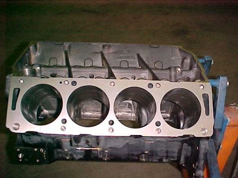 1967 Ford Galaxie - Close-up of an engine block, showing the cylinder bores and part of the casting.