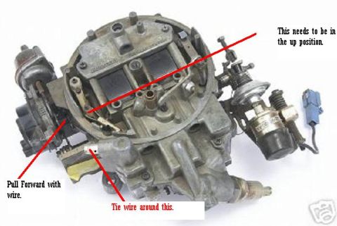 1982 Ford Crown Victoria LTD - This image shows a carburetor with instructions for adjustment, not a 1982 Ford Crown Victoria LTD.