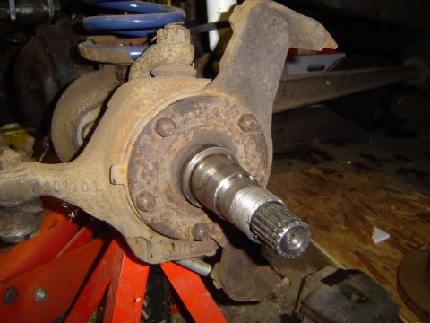 1979 Ford Bronco - D44 caliper plate and spindle installed