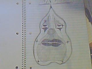 1980 Ford Bronco - A drawing of a sad clown face is shown on a page from a notebook. A Supermotors logo is visible.