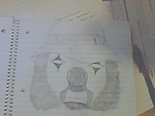1980 Ford Bronco - A sketch of a clown's face is shown on lined paper, complete with a hat and makeup, alongside a Supermotors watermark.