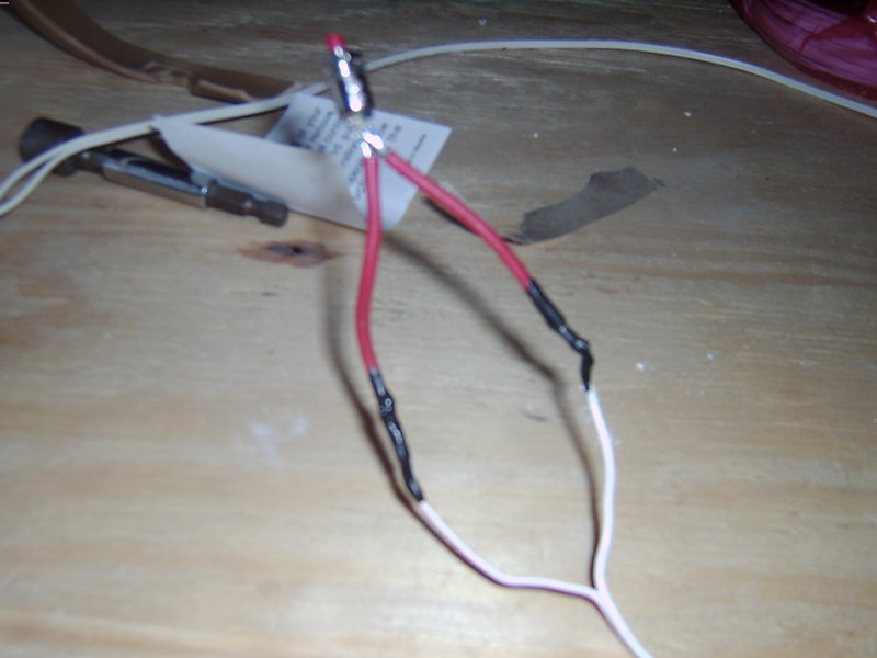 Red LED with wiring and a screwdriver bit