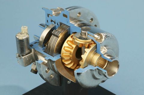 1995 Ford Bronco - This image shows a detailed cutaway view of a differential, highlighting its internal components like gears and clutch packs.