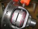 1995 Ford Bronco - Close-up of differential gears, showing red grease applied to the components.