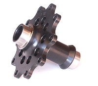 1995 Ford Bronco - A black hub assembly with a multi-spoke design and silver accents is shown against a white background.