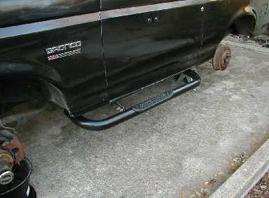 1989 Ford Bronco side view showing aftermarket side steps and rear wheel well