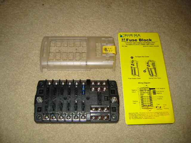 Blue Sea Systems ST Fuse Block with cover and instructions