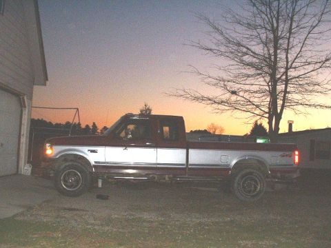 1992 Ford F-250 - Two regular cab nerf bars welded to the frame but first welded to some c-channel. Poor truck was really messed up; it deserved better than…