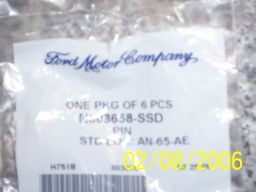 1995 Ford Bronco - A package of 6 Ford Motor Company pins is shown, with a part number and date stamp.