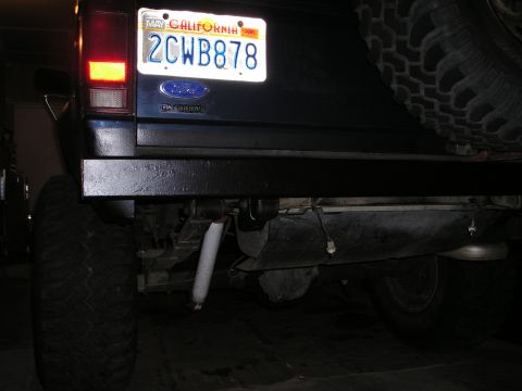 1986 Ford Bronco II - The rear of a Ford Bronco II is shown, a California license plate and a spare tire mounted externally.