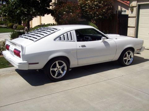 1978 Ford Mustang II - White 1978 Ford Mustang II Cobra parked in a driveway.