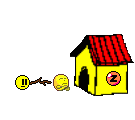 1968 Ford Mustang - Cartoon scene with a doghouse and a tired character. The doghouse has a red roof and a circle with 'Z' on it.