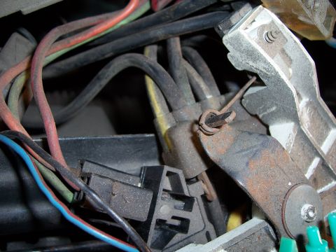 1978 Ford Bronco - A tangle of wires and connectors are visible in this close-up of a vehicle's electrical system.