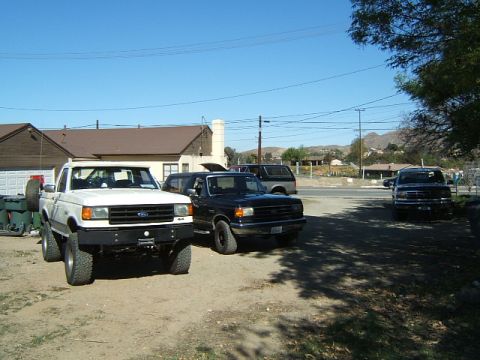 1988 Ford Bronco - A white 1987 Ford Bronco is parked outdoors with other vehicles visible in the background.