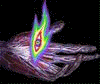 1991 Ford Bronco - A thermographic image displays the heat signature of a hand, overlaid with a symbolic eye.
