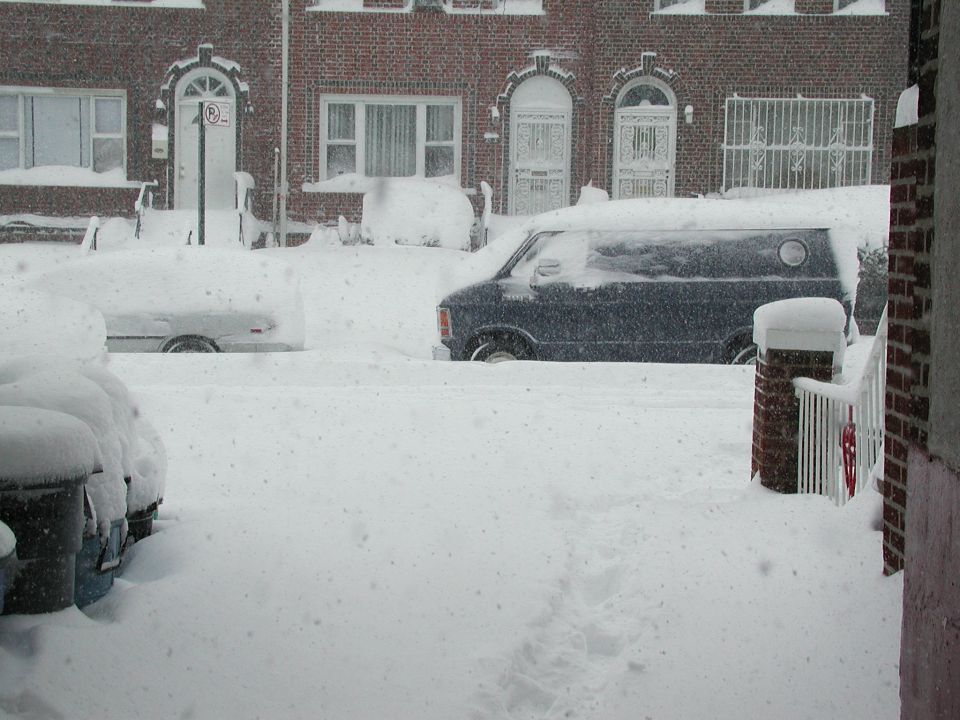 Facing my street.