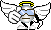 1968 Ford Mustang - Pixel art character depicts an angel with wings, halo, and sunglasses.