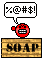 1968 Ford Mustang - A red smiley face is depicted above a wooden sign that reads SOAP.