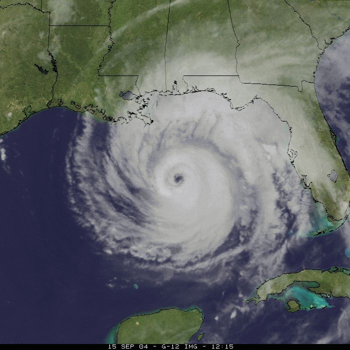 Satellite view of a hurricane
