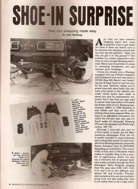 1978 Ford Mustang II - Article details rear end swapping for a 1978 Ford Mustang II.