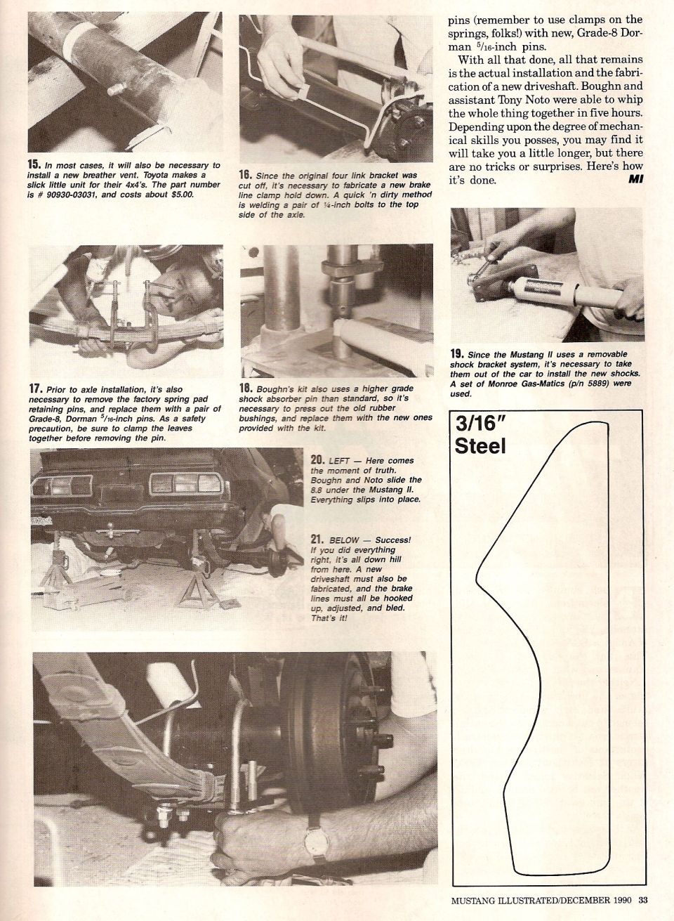 Scanned magazine page with numbered step photos and repair instructions