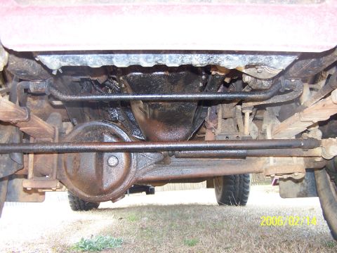 1984 Toyota 4Runner - A view of the undercarriage, showing the leaf springs and rear differential, with a date stamp of 2006/02/14.