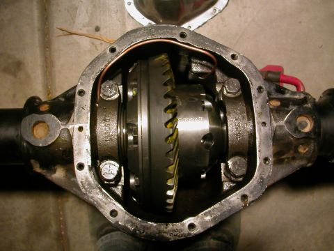 1984 Ford Bronco - Close-up view of an open differential housing, revealing gears and internal components.