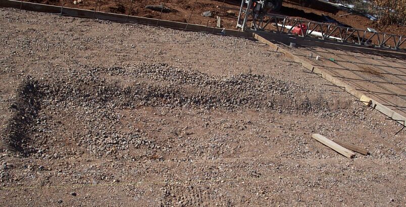 left gravel out here to be thicker for a two post lift