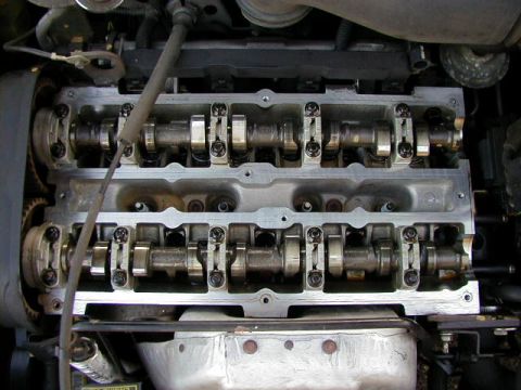 1994 Ford Probe - Engine cylinder head with exposed camshafts and valve train components.