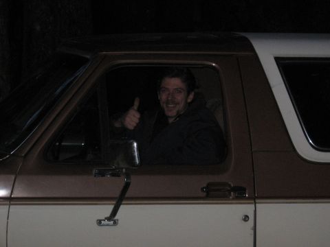 1987 Ford Bronco - Driver gives a thumbs up from inside a 1987 Ford Bronco.