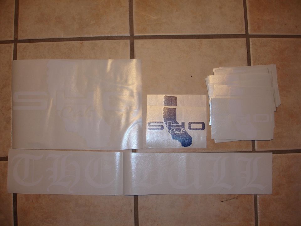 White SHO Cal decals and script decals