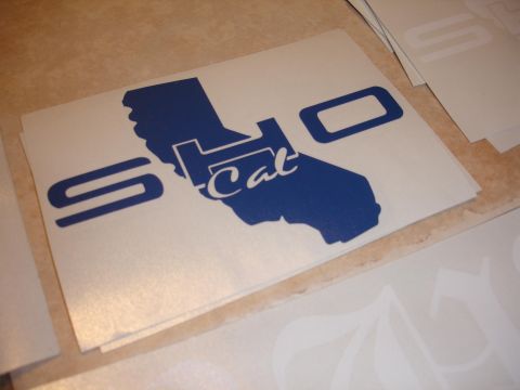 1993 Ford Taurus - Decal the state of California with 'SHOCal' and 'Cat' text.