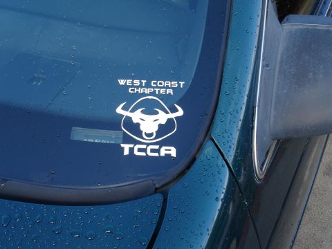 1993 Ford Taurus - Windshield sticker for West Coast Chapter TCCA is visible on a vehicle.