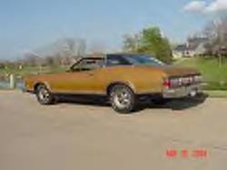 1972 Ford Ranchero - A gold 1970 Ford Torino is parked on a paved surface with houses and trees in the background.