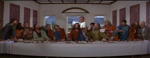 2004 Land Rover Land Rover - History of the World Part One Comicus poses at the Last Supper for DaVinci.