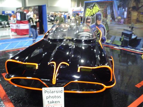 1984 Ford Bronco - This Batmobile replica features distinctive orange trim and a prominent front grille.