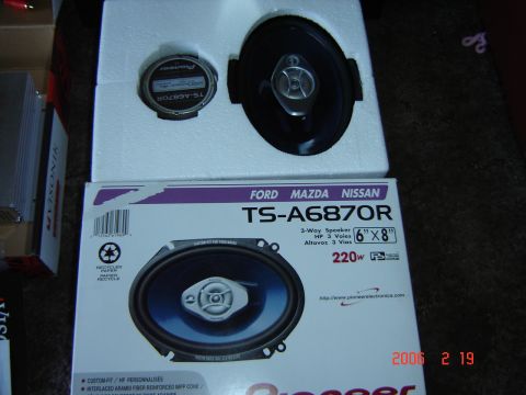 1993 Ford Bronco - Pioneer TS-A6870R speakers shown in packaging, with a separate tweeter. Box lists Ford, Mazda, and Nissan compatibility.
