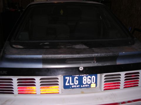 1988 Ford Mustang - Hatch already replaced with new wing installed.