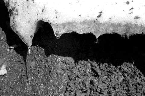 1996 Ford Bronco - Water drips from melting snow and ice onto a textured surface, with a website logo visible.