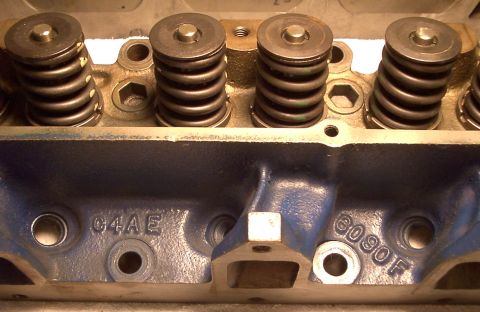 1964 Ford Fairlane - Close-up of a 1964 Ford Fairlane cylinder head, identified by the C4AE casting mark.