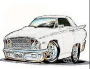 2005 Ford Mustang - This is a drawing of a white pickup truck with a spoiler and custom wheels.