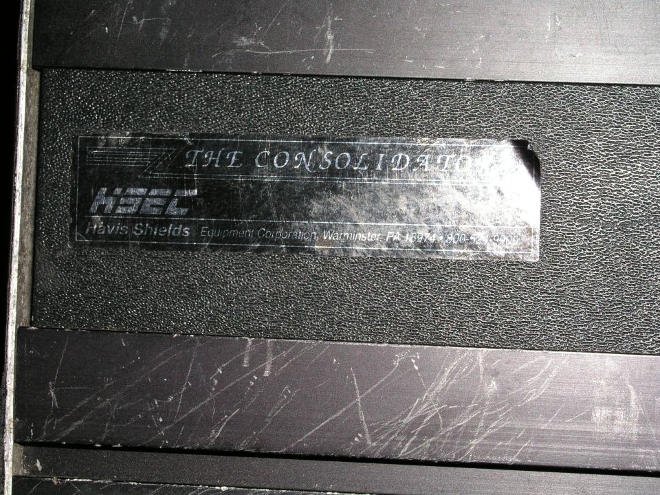 Label on a Havis Shields console reads 'THE CONSOLIDATED' and 'Havis Shields Equipment Corporation Warminster PA'