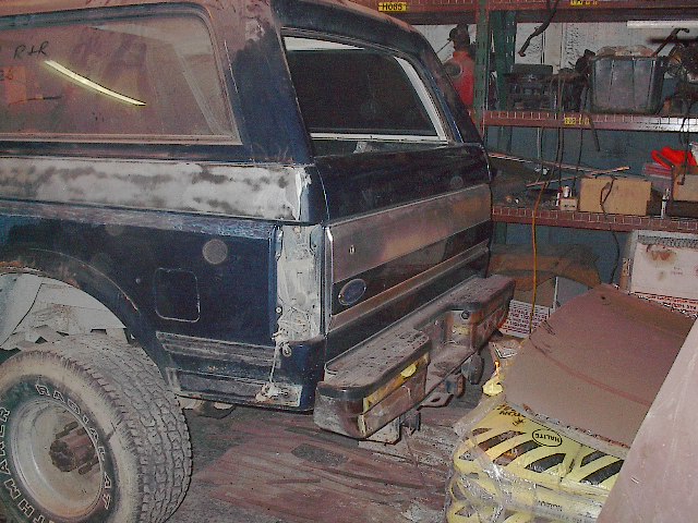 under construction tailgate and rear bumper was new from ford just before I bought this truck due to an accident