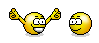 1968 Ford Mustang - Two animated smiley faces are depicted against a plain white background.