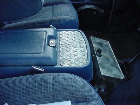 1987 Ford Bronco - This is my console section with added stainless diamond plate and a stainless lockable box.
