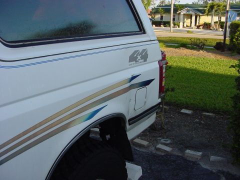1987 Ford Bronco - This is a dent I put in the left quarter.
